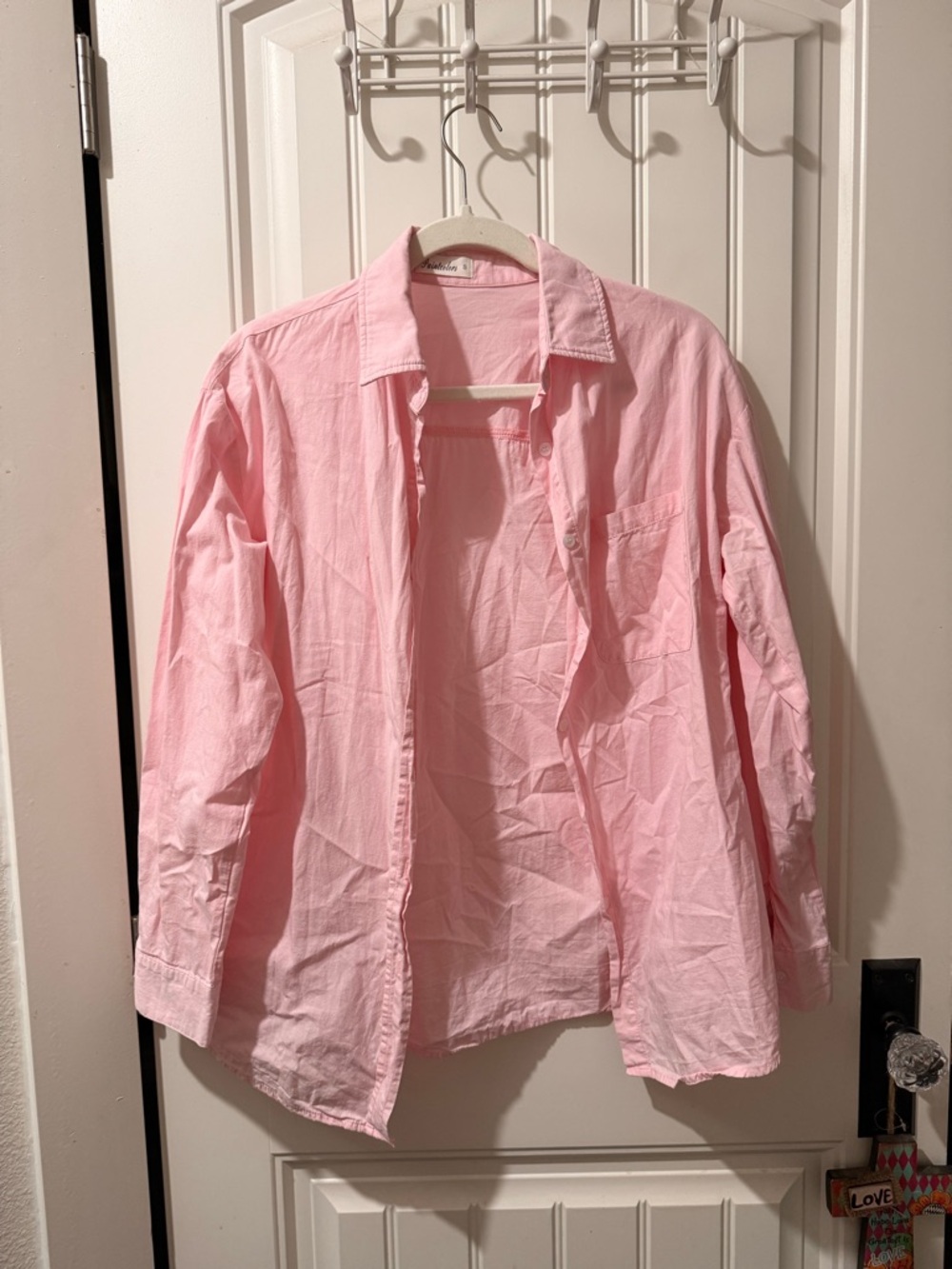 Womens Classic Button-Up Shirt - Pink